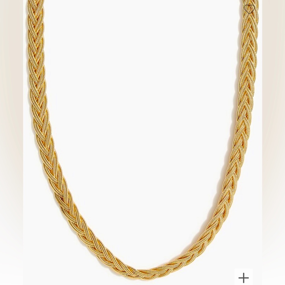 J Crew gold herringbone braided necklace